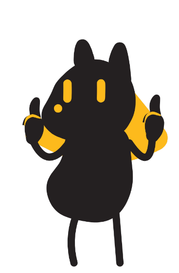 Nubi, the Anubis mascot, giving a double thumbs up