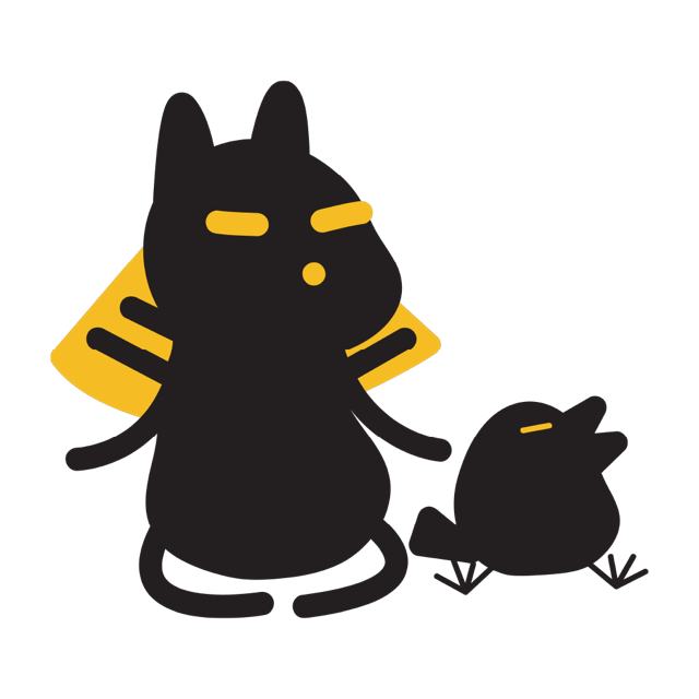 Nubi sitting with the little bird sidekick